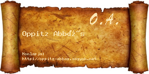 Oppitz Abbás névjegykártya